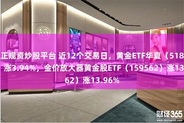 正规资炒股平台 近12个交易日，黄金ETF华夏（518850）涨3.94%，金价放大器黄金股ETF（159562）涨13.96%