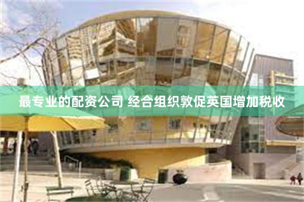最专业的配资公司 经合组织敦促英国增加税收