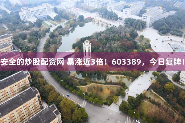 安全的炒股配资网 暴涨近3倍！603389，今日复牌！