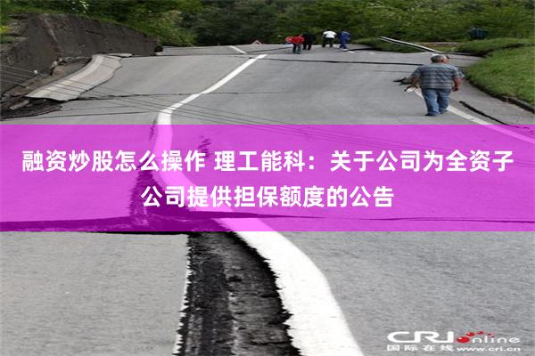 融资炒股怎么操作 理工能科：关于公司为全资子公司提供担保额度的公告