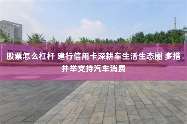 股票怎么杠杆 建行信用卡深耕车生活生态圈 多措并举支持汽车消费
