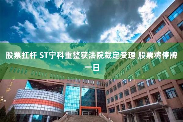 股票扛杆 ST宁科重整获法院裁定受理 股票将停牌一日